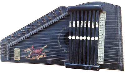 The Autoharp Model 7 7/8, a 'sister' to the model 72 7/8 Sarah Carter played before she upgraded to a Model 73 series instrument, which had more chords. Click for bigger photo. The Autoharp Model 72 7/8, a 'sister' to the model 72 7/8 Sarah Carter played before she upgraded to a Model 73 series instrument, which had more chords. Click for bigger photo.