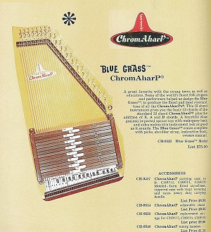 In this page from a catalog sent to music store owners, the owners of Chromaharp bragged that they had consulted 'some of the world's finest folk singers' in the design of this blatant, but well-made copy of the OS45.  Click for bigger picture.