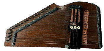 Zimmerman's 'Type 1' Autoharp, a very careful copy of Gütter's patented design.  Click for bigger photo.