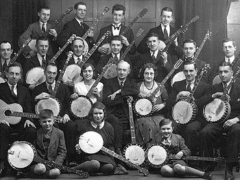 A unnamed late-1800s-early-1900s banjo orchestra.