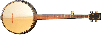 A Sears Silvertone banjo, probably made by Harmony, typical of the low-end banjos that were thrown together by the hundreds of thousands during the Folk Revival.